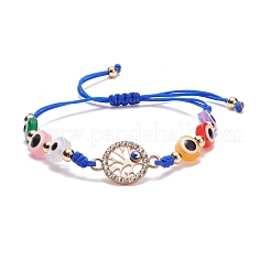 Braccialetto di perline intrecciate in resina malocchio&nbsp;BJEW-JB08409