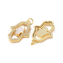 Pendentifs avec zircon cubiques à micro-pavés en laiton&nbsp;KK-B083-21G