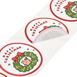 120 rotolo di adesivi natalizi in carta rotonda&nbsp;DIY-M070-09A