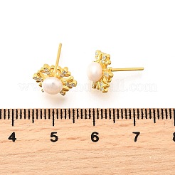 925 Ohrstecker aus Sterlingsilber mit klarem Zirkonia&nbsp;EJEW-L300-10G