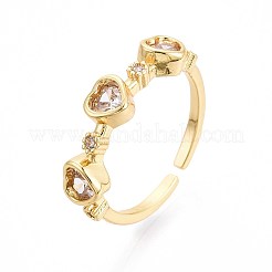 Manschettenringe aus Messing mit Mikropavé-Zirkonia für Damen&nbsp;KK-T071-67G