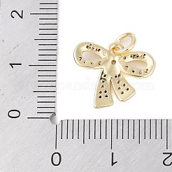 Placage de crémaillère en laiton micro pavé pendentifs en zircone cubique claire&nbsp;KK-Z060-06G-01