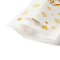 Bolsas de celofán transparente OPP con estampado de copos de nieve navideños&nbsp;ABAG-C013-02