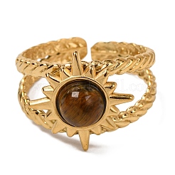 Anelli rotondi in pietra mista naturale&nbsp;RJEW-Q822-39G