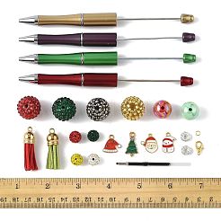 Kits de fabrication de stylos à perles sur le thème de Noël&nbsp;DIY-FS0009-41