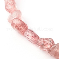 Bracciali elasticizzati con perline di quarzo naturale fragola per bambini&nbsp;BJEW-JB06250-06