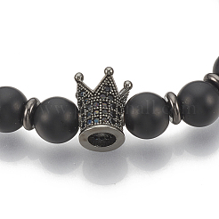 Bracelets extensibles en pierre de lave synthétique&nbsp;ZIRC-T006-23B-02