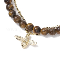 Bracciale multifilo con perline rotonde in fluorite naturale&nbsp;BJEW-JB12034