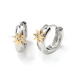 Boucles d'oreilles créoles tendance en laiton et zircone cubique transparente&nbsp;NY7693-2