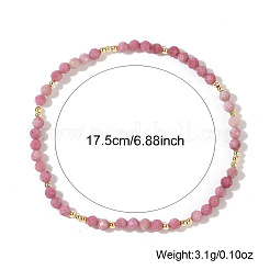 Pulseras elásticas de cuentas redondas de rodonita natural para mujer&nbsp;CQ7665-1