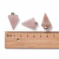 Cône / spike / pendule naturel quartz rose pendentifs en pierre&nbsp;G-R278-82
