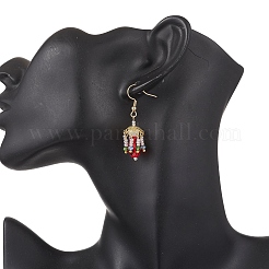Boucles d'oreilles pendantes en forme de lanterne en verre&nbsp;EJEW-MZ00629