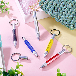 5 Stück praktischer 5-in-6-Schlüsselbund-Stift aus Aluminium in 1 Farben&nbsp;AJEW-TA0002-13A