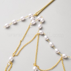 Haarkette aus Messing mit Strassen&nbsp;DIY-WH20050-34G