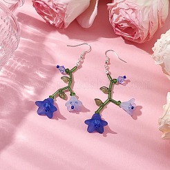 Orecchini pendenti a forma di fiore in cristallo austriaco imitazione&nbsp;EJEW-TA00578