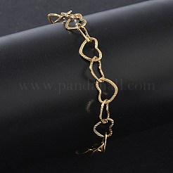 304 Edelstahl-Herzgliederkettenarmbänder&nbsp;SA-CBA2696-16G