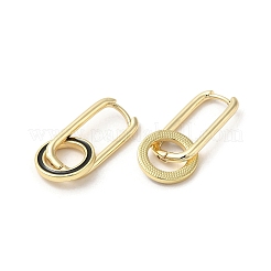 Orecchini a cerchio pendenti con anello in vero ottone placcato oro 18k&nbsp;EJEW-L268-022G-01