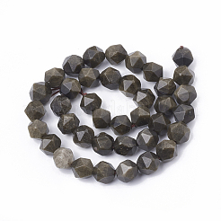 Natürliche goldenen Glanz Obsidian Perlen Stränge&nbsp;G-T064-45A