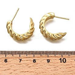 Messing Micro Pave klare Zirkonia Ohrstecker&nbsp;EJEW-P322-08G