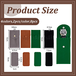 8 Stück 4 Stile Samt Uhrenbeutel Paket&nbsp;TP-DR0001-07