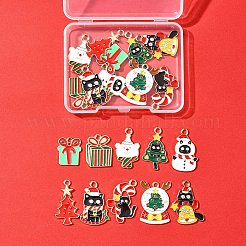 20 pendentif chaton de Noël en alliage émaillé&nbsp;ENAM-FS0002-14