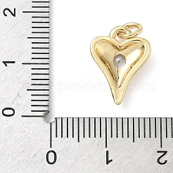 Breloques cœur en laiton et zircone cubique&nbsp;KK-K368-47G