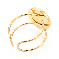 Anillos de puño abiertos ajustables de acero inoxidable 304 con revestimiento iónico (IP) para mujer&nbsp;RJEW-N050-01G