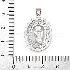 Ciondoli religiosi in ottone micro pavé con zirconi cubici trasparenti&nbsp;CU-CBAD306-21P