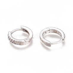 Messing Micro Pave klare Zirkonia Huggie Creolen&nbsp;ZIRC-H102-07P