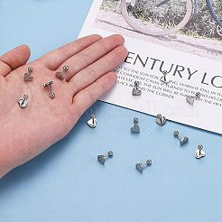 Anlaufgeschützte 201 Edelstahl Barbell Knorpel Ohrringe&nbsp;LS-EJEW-R147-38