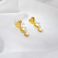 Boucles d'oreilles pendantes simples en acier inoxydable en forme de cœur&nbsp;AR2302-2