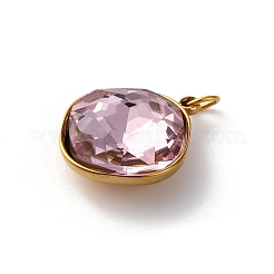 Pendentifs en verre à facettes en acier inoxydable 316&nbsp;STAS-K258-47G-05
