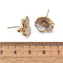 Boucles d'oreilles à tige en laiton émaillé avec fermoirs à cheville&nbsp;LS-KK-Q048-27G