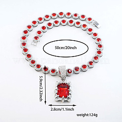 Collares de tenis con colgante rectangular de aleación de rhinestone&nbsp;FS-WGF7BCB-04