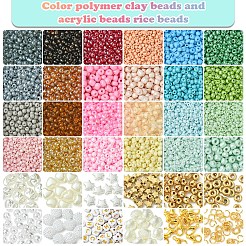 Fai da te semi di vetro e perle di plastica e imitazione di perle kit per la creazione di gioielli&nbsp;DIY-FS0008-15