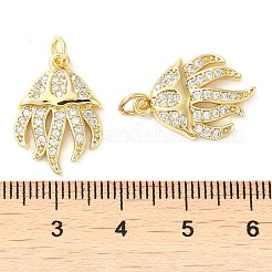 Ciondoli in ottone con placcatura a cremagliera con micro pavé di zirconi chiari&nbsp;KK-M260-02G