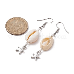 Conchiglia naturale orecchini pendenti&nbsp;EJEW-JE05441-01