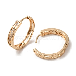 Orecchini a cerchio da donna in ottone con micro pavé di zirconi cubici&nbsp;EJEW-M238-34KCG