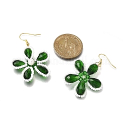 Fleurs de verre Dangle Boucles d'oreilles&nbsp;EJEW-TA00715-01
