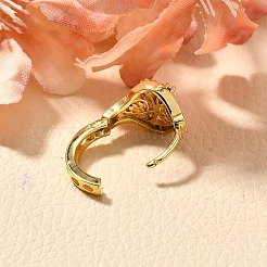 Orecchini a cerchio in ottone con micro pavé di zirconi cubici&nbsp;EJEW-C126-13G-02
