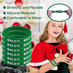 12 Stück Silikonkordel-Armbänder mit Weihnachtsmotiv&nbsp;BJEW-CN0001-07