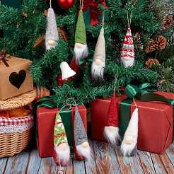 10 pièces 2 style tissu sans visage noël gnome poupée pendentif décorations&nbsp;sgHJEW-SZ0001-09