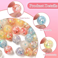 14 Stück 7 Farben transparentes Harz mit Paillettenperlen&nbsp;RESI-YW0006-12