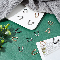 12 set di 3 ganci laterali ad anello a U per borse in lega colorata&nbsp;DIY-WR0001-87