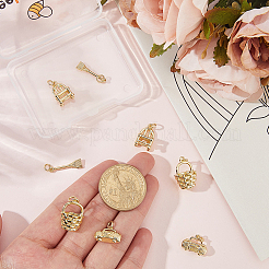 8pcs 4 styles pendentifs en laiton&nbsp;KK-BBC0023-02B