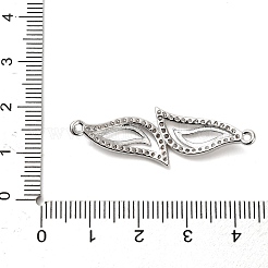Messing Micro Pave klare Zirkonia Doppelblätter Verbinder Charms&nbsp;KK-L229-057P