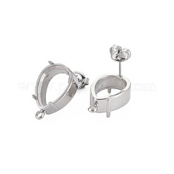Anlaufgeschützte Ohrstecker-Beschläge aus Edelstahl 304&nbsp;STAS-N097-235P