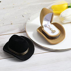 4 caja de joyería de terciopelo con 2 colores para sombreros&nbsp;CON-SC0001-19B