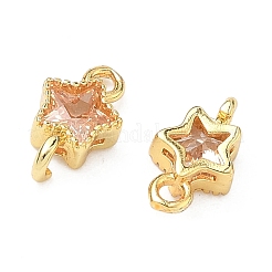 Ciondoli con connettore a stella in ottone con zirconi cubici&nbsp;KK-P348-08G-04