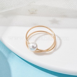 Überkreuzter Fingerring aus Messingdraht&nbsp;RJEW-TA00090
